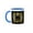 Blue/White, variant on 3drose, Image of Art Nouveau Peacocks- Monogram Letter A- Not Foil Embossed, 11oz Magic Transforming Mug