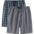 thumbnail image 3 of Men’s Pajama Shorts Cotton Sleep Short Pockets Sleep Bottoms Plaid Lounge Shorts, 3 of 5