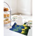 thumbnail image 3 of Green Blue Starry Moon Kitchen Dish Towels for Drying Dishes Set of 2, Modern Abstract Art Aesthetics Waffle Weave Microfiber Hand Tea Bathroom Towels Quick Dry & Absorbent Towel 12x12, 3 of 7