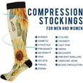 thumbnail image 4 of FREEAMG Beautiful Sunflowers Compression Socks Women Men Knee High Stockings for Sports,Running,Travel 1Pair, 4 of 7