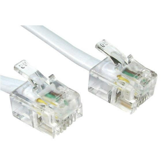 RARAION - White RJ11 Plug to Plug Modem Cable - 1m
