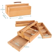 VISWIN Artist Storage Box,Portable Solid Beech Wooden Tool Box with Drawer
