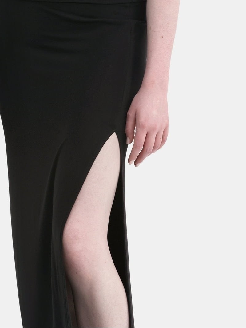 No Boundaries Knit Foldover Slit Maxi Skirt for Women and Plus