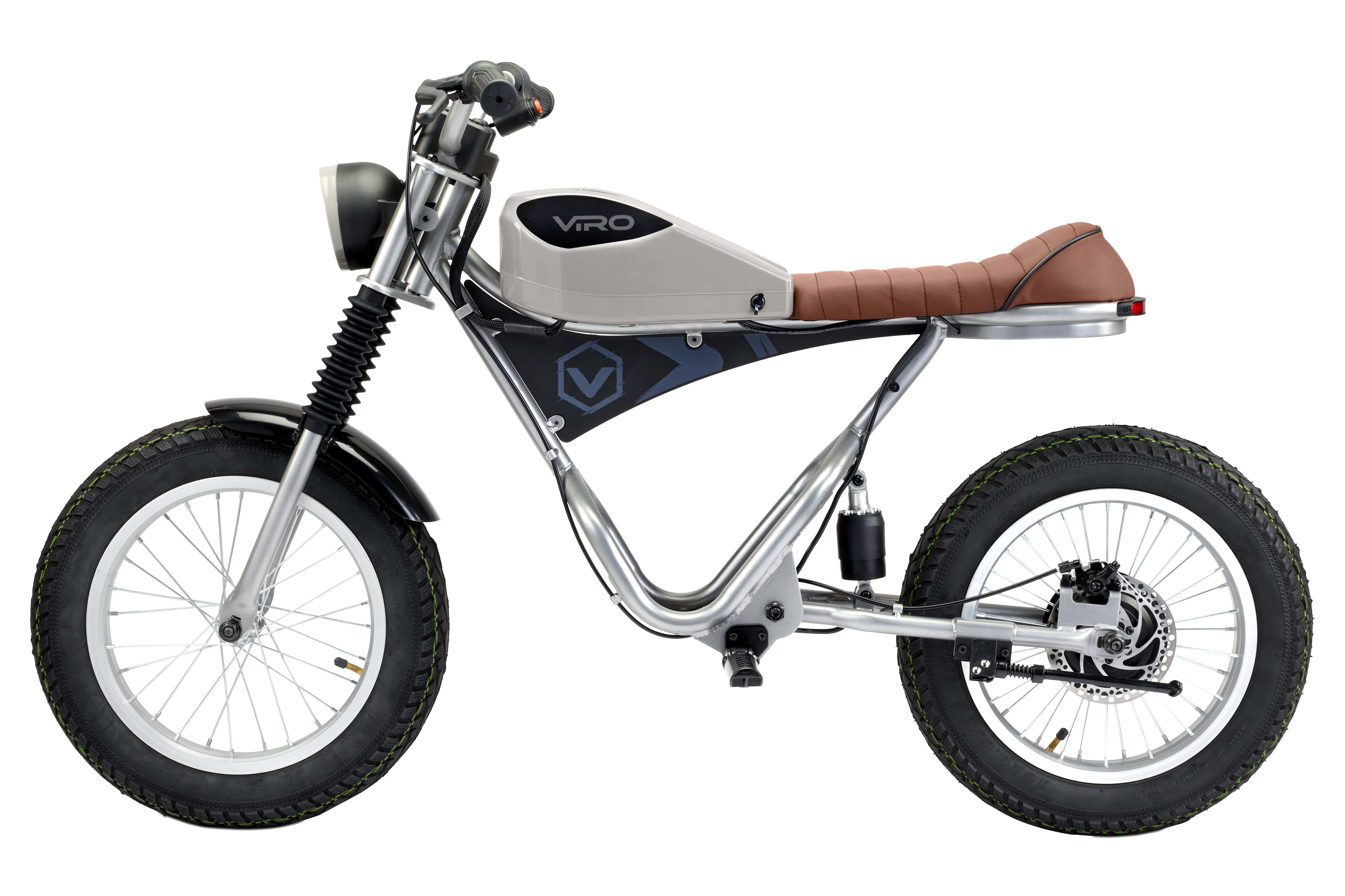 VIRO Rides Electric Mini-Bike 25,2 V Cafe Racer Powered Ride-On avec contrôle parental