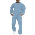 thumbnail image 2 of khonts,Men's Oversized Long Sleeve Sweatsuits 2 Piece of Jogging Sports Sets Fall Loose Fit Soft Warm Tracksuits Set Sky Blue XL, 2 of 9