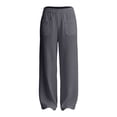 thumbnail image 4 of XXWXYD Girls Linen Pants Palazz𝗈 Loose Straight High Waisted Wide Leg Pants Summer Lightweight Dress Pant for Kids Teen Girl Elastic Waist Pants, 4 of 9