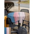 thumbnail image 6 of Square Outdoor Tablecloth with Umbrella Hole Blue Pink Brown Ombre Outside Table Cloth Waterproof Patio Table Cover Vintage Farmhouse Wooden Zipper Tablecloths for Picnic Party Camping 54x54 Inch, 6 of 8