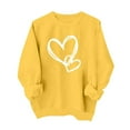 thumbnail image 4 of Valentine's Sweatshirt for Women 2026 Love Heart Graphic Pullover Crewneck Long Sleeve Tops Valentines Sweatshirt Yellow L, 4 of 4