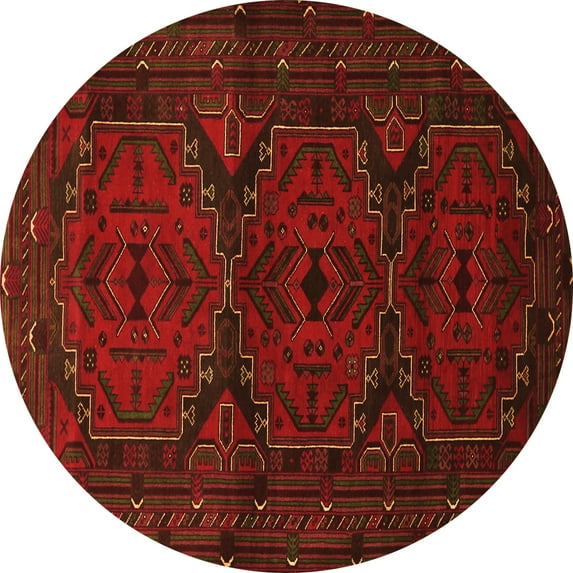 Ahgly Company Indoor Round Persian Orange Traditional Area Rugs, 6' Round