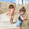 thumbnail image 3 of Toddler Kids Girl Ruffle Sleeve One-Piece Swimwear Backless Swimsuit Bathing Suit, 3 of 5