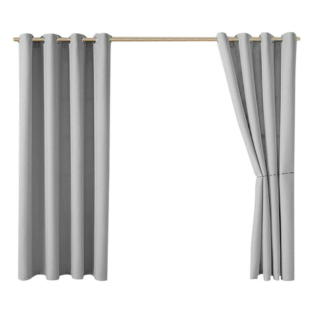 Beppter Rideaux en Polyester, Rideau, Imperméable Rideaux de Patio Extérieurs Isolation Thermique Rideaux Occultants pour Salon et Cuisine 52X54 Pouces (132X137Cm) une Pièce Gris,1x Rideau Pare-Soleil
