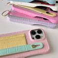 thumbnail image 5 of ZHaobin Leather Strap Color Contrast Crocodile Pattern Phone Case for iPhone 16 15 14 13 Pro Max Full Cover (Pink,For iPhone 16,PC + TPU), 5 of 7