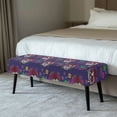 thumbnail image 2 of Psesaysky Purple Sugar Skull Print Bench Covers Slipcover Decorative Stretch Bench Cushion Cover with Elastic Band Rectangle Chair Cover for Home Patio, Living Room, 2 of 7