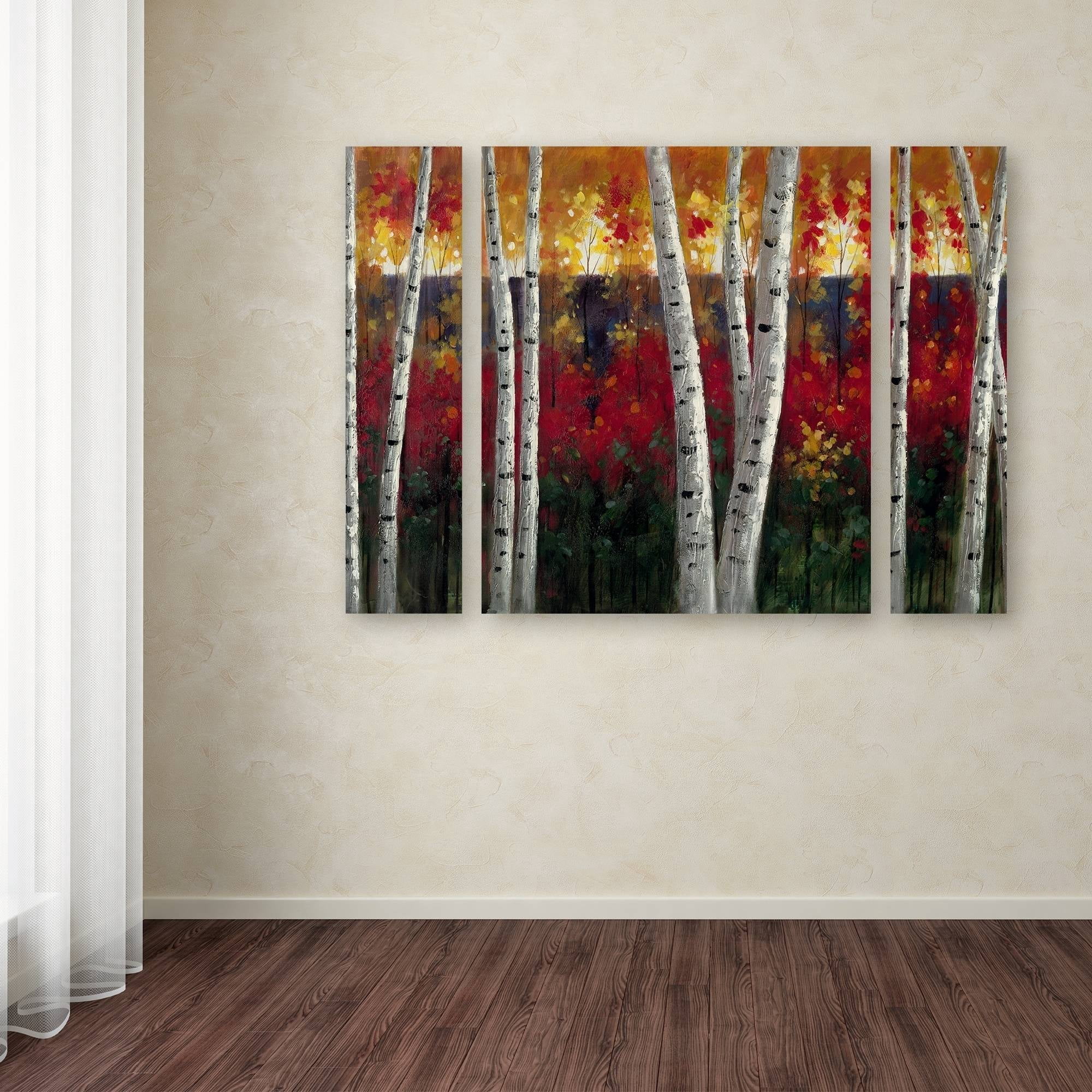 Trademark Fine Art "Autumn" Canvas Art by Rio Three Panel Set