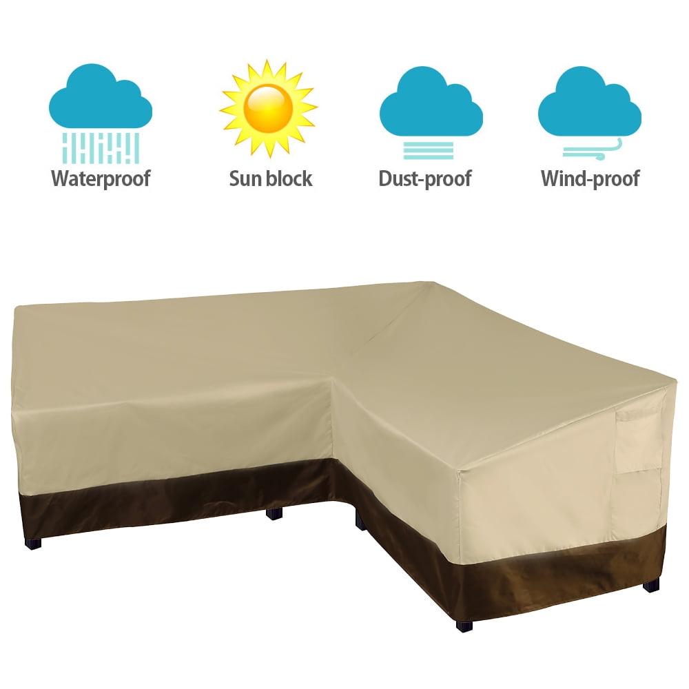 Willstar Garden Patio Sectional Sofa Cover V-Shaped Waterproof