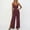 Red, variant on LEBONYARD Rompers,Women's V-Neck Jumpsuit with Adjustable Straps Side Slits and Pockets Khaki S