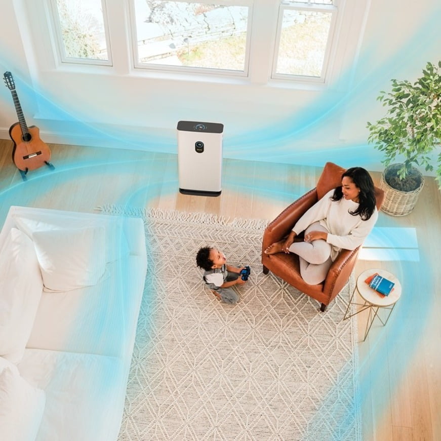 Shark HE601 6 True HEPA Air Purifier With Advanced Odor Lock, 1,200 Sq. Ft. Coverage, White