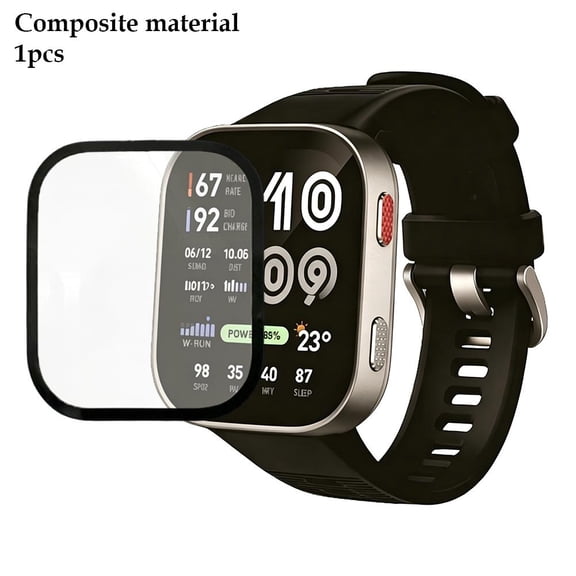 Screen Protector Amazfit Bip Max, 3D Full Coverage PMMA Flexible Film & HD Hydrogel Protective Cover, Anti-Scratch Bubble-Free Smartwatch Guard(Not Glass)
