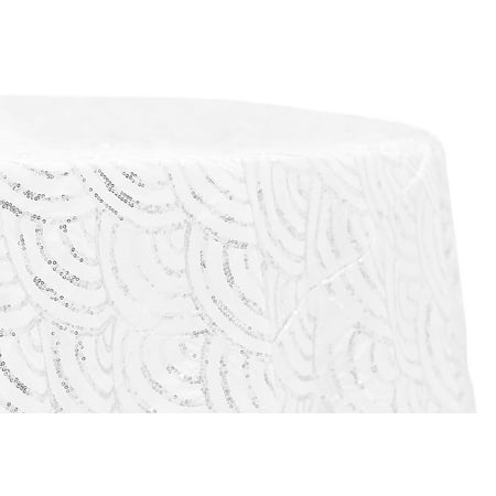 

Mermaid Scales 120 Round with seams Round Tablecloth - White
