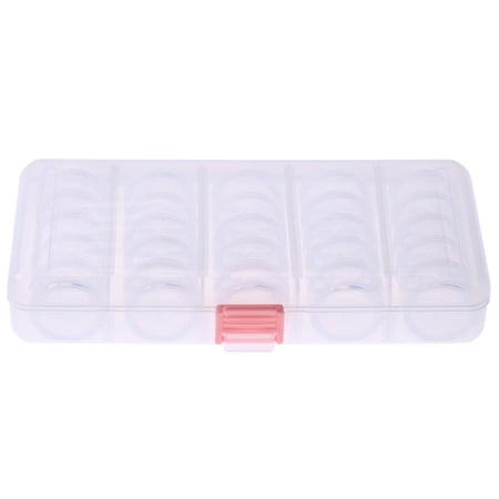 25 Pcs Small Round Container Jars With Box - Transparent Plastic Bead Storage For Jewelry, Nail Art, Crafts