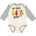thumbnail image 3 of Inktastic Hey There Buddy with Ketchup Mustard and Hot Dog Boys or Girls Long Sleeve Baby Bodysuit, 3 of 5