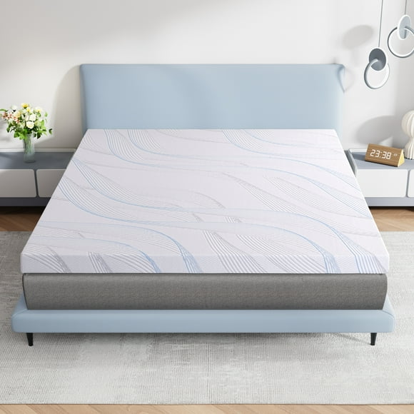 Telino Surmatelas Très Grand 3 Pouces, Surmatelas en Mousse Mémoire avec Housse Amovible et Lavable