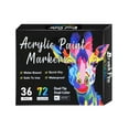 thumbnail image 4 of kkbbma under $5 3Pcs Acrylic Paint Markers, Acrylic Paint Markers Set, 24 36 48 Colors Paint Pens Fine Tip Markers, Water-Based Acrylic Markers for Rock Painting Canvas Wood Ceramic, 4 of 9