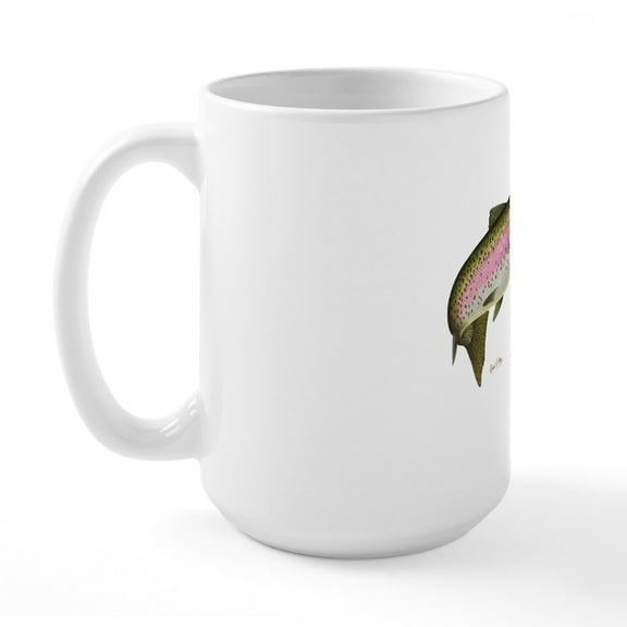 CafePress - Rainbow Trout 1 Large Mug - 15 oz Ceramic Large White Novelty Mug