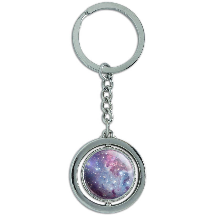 Fox Fur Nebula Galaxy Space Spinning Round Metal Key Chain Keychain ...