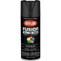 Krylon K02732007 Fusion Black Satin 12 oz Spray Paint, 6 Pieces