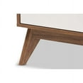 thumbnail image 6 of Baxton Studio Calypso Mid-Century Modern White and Walnut Wood Storage Shoe Cabinet, 6 of 7