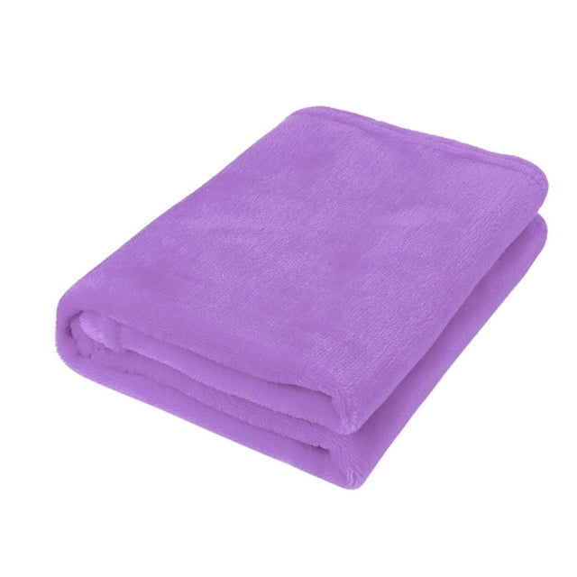 Manta con peso Huayishang en oferta, 50 x 70 cm, moderna, suave y cálida, para niños, color coral, a cuadros, de franela, artículos esenciales para el hogar, color morado.