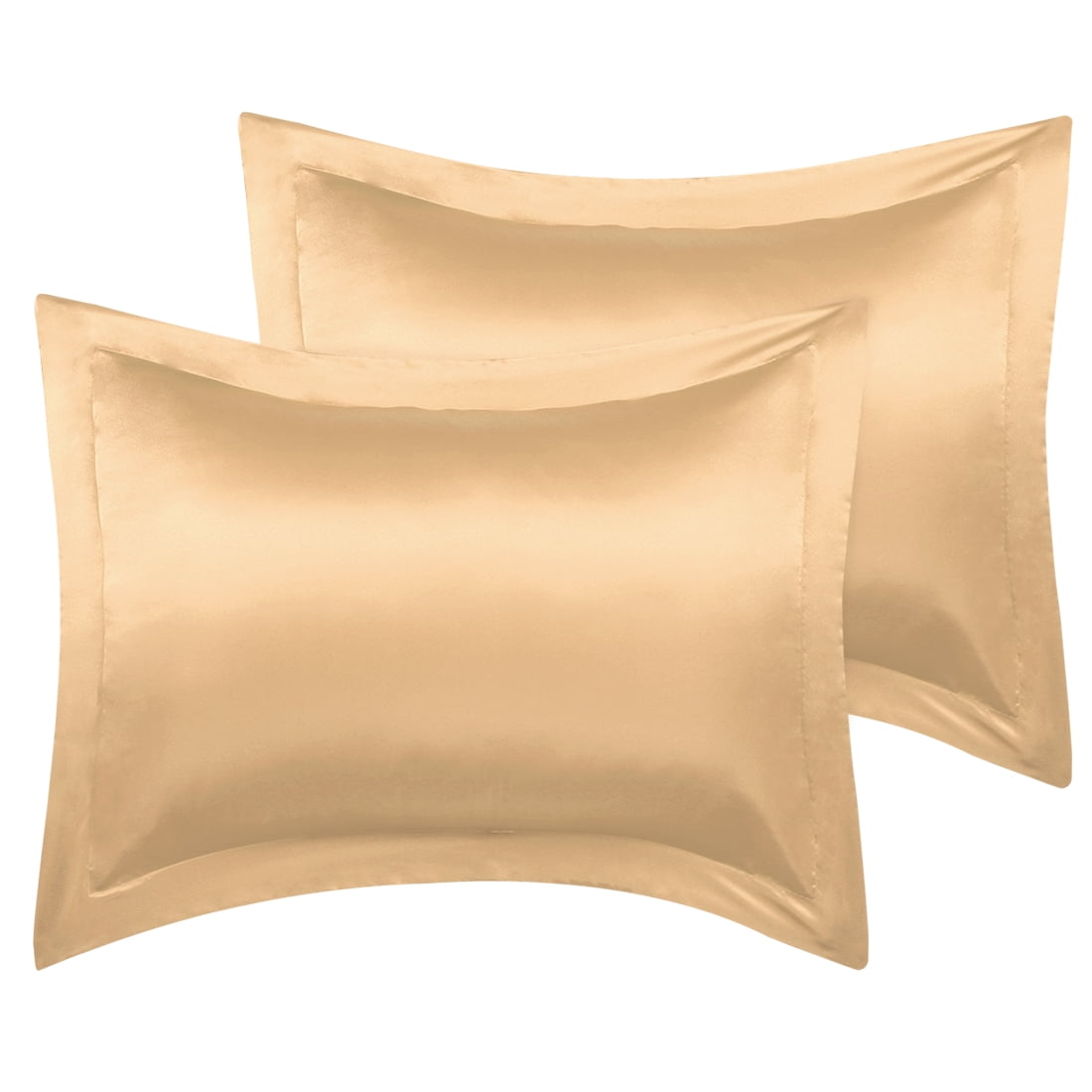 Piccocasa Luxury Silky Satin, 2 Piece Queen Pillowcases, Gold Walmart
