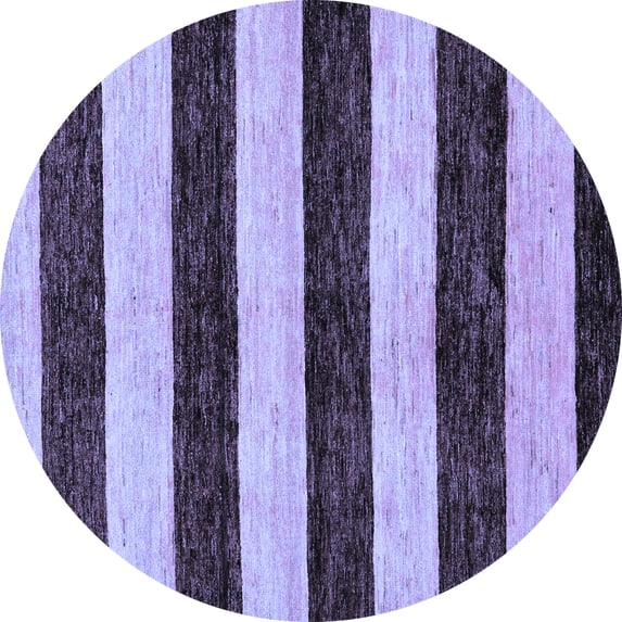 Ahgly Company Indoor Round Abstract Blue Modern Area Rugs, 8' Round