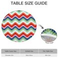 thumbnail image 6 of Vibrant Boho Tablecloth with Elastic Hem and Floral Pattern, Stretch Fit for Round Tables 52-56 Inches, Durable Fabric, 6 of 7