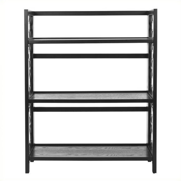Safavieh Ron Pine Wood Small Bookcase in Black