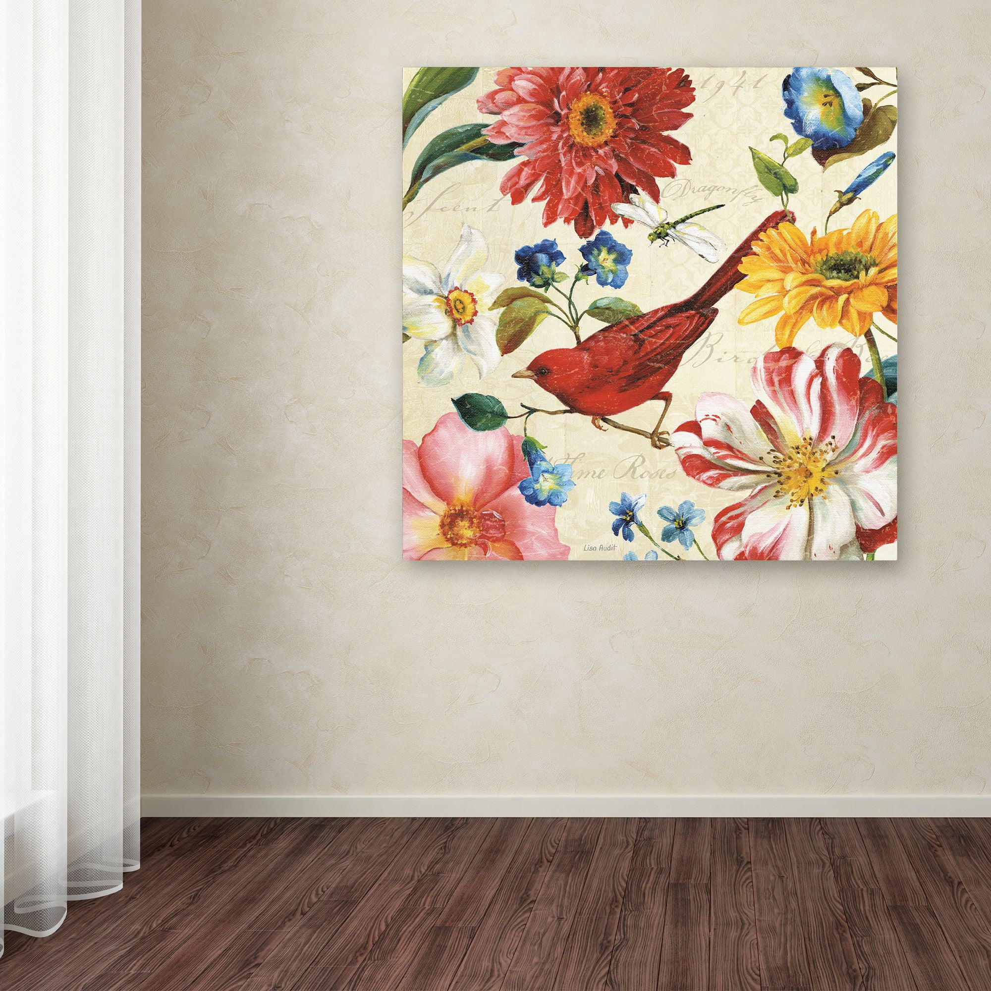 Trademark Fine Art "Rainbow Garden III Cream" Canvas Art by Lisa Audit