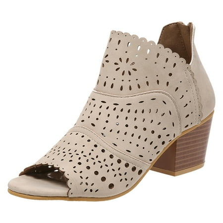 

PEASKJP Women Sandals Wide Width Womens Flats Sandals Bohemia Beaded Open Toe Elastic Ankle Strap Sandals Summer Comfortable Beach Shoes Sandal (Beige 9.5)