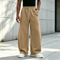 thumbnail image 2 of Men's Wide Leg Sweatpants,Drawstring Elastic Waist Loose Fit Pants with Pockets for Daily Wear, 2 of 7
