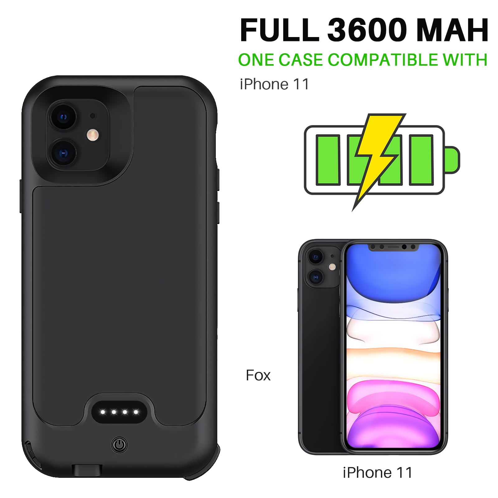 LoHi Battery Case Available for 4.7 iPhone 6/6s/7/8 5000mAh Ultra Slim Extended Battery Rechargeable Protective Portable Charger Support Headphones Black 
