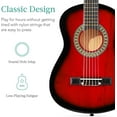 thumbnail image 6 of PRZL 30in Kids Acoustic Guitar, All-in-One Beginner Starter Kit w/Strap, Case, Extra Strings, Rosette Inlay - Redburst, 6 of 13