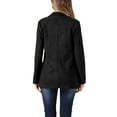thumbnail image 3 of INSPIRE CHIC Faux Suede Blazer for Women's Dressy Lapel Collar Double Breasted Suit Jacket, 3 of 5