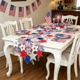 thumbnail image 5 of Tepsmf Independence Day Embroidered Table Runner Patriotic Red White Blue Star Table Runner American Flag Dining Table Decor for Fourth of July Memorial Day Seasonal Home, 5 of 8