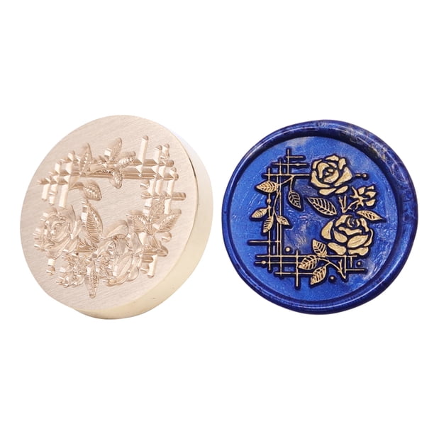 Cuadros Decorativos Cabezal de sello de cera pintura de fuego para fabricación de Wdftyju tarjetas de invitación de firma Decoración Retro redonda de jardín de rosas sin mango 25mm