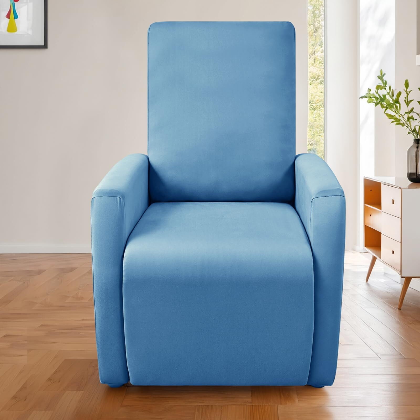 LKJYER Recliner Chair Covers 4 Pieces Waterproof Small Recliner Sofa Slipcover Stretch Recliner Slipcover for Lazyboy Recliner Chair with Storage Pocket Furniture Protector for Living Room