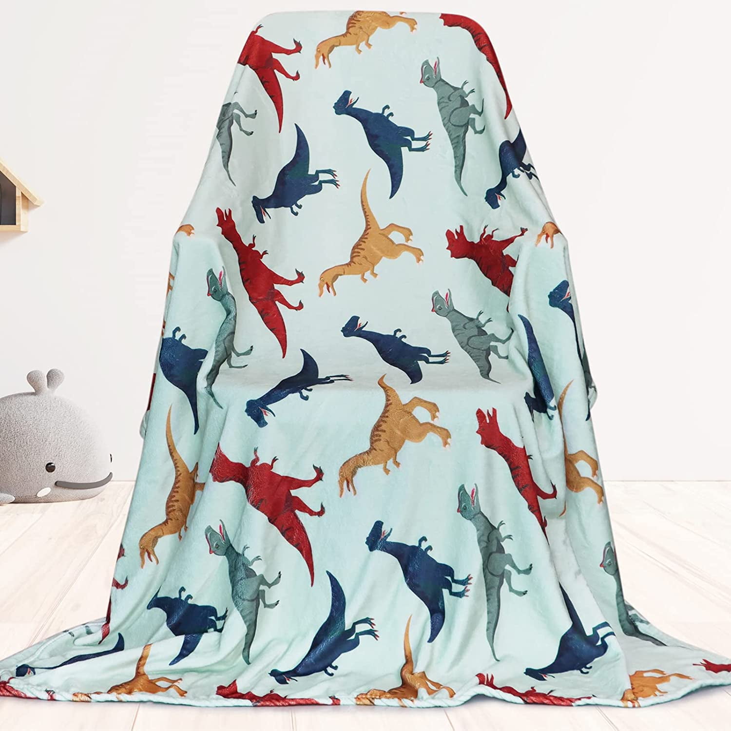 Dinosaur Blanket for Boys Soft Flannel Throw Blankets Dinosaur Decor