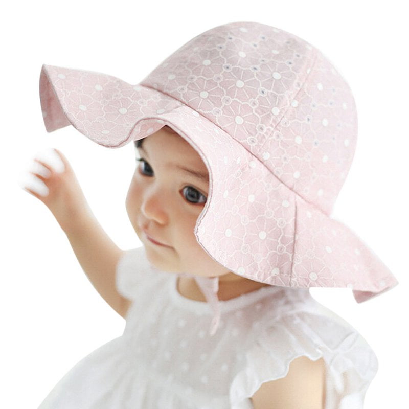 Baby Kids Girls Floral Sun Hat Bucket Hats Lace Princess Newborn Toddler Outdoor 