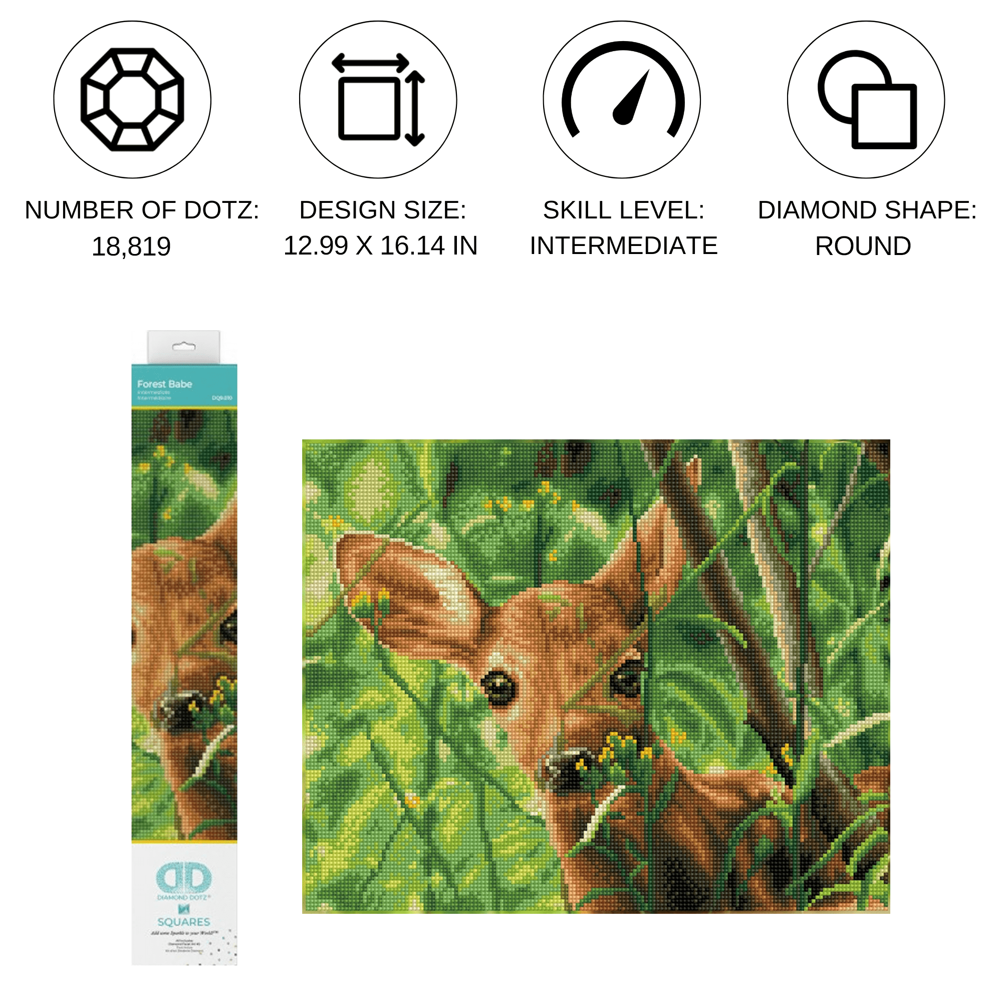 DIAMOND DOTZ® Squares Forest Babe Diamond Painting Kit