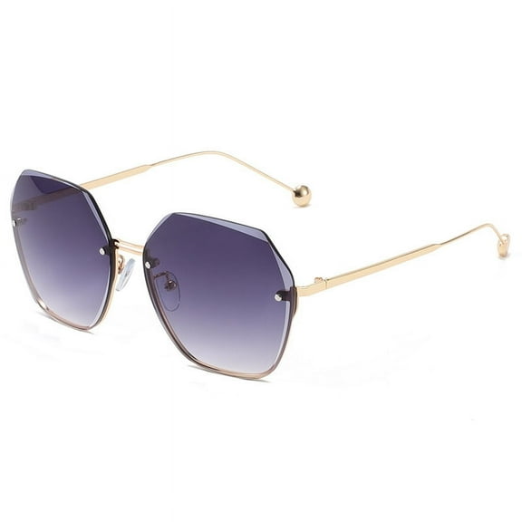 Ladies New Frameless Trimming Sunglasses Elegant Sunglasses to Make Big Face Thin-Looked UV Protection Fashion Glasses