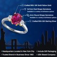 thumbnail image 2 of Gem Stone King 925 Silver and 10K Yellow Gold Red Created Ruby and White Topaz Engagement Ring for Women | 2.66 Cttw | Oval 9X7MM | Gemstone July Birthstone | Size 7, 2 of 6